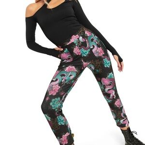 Blackmilk Dragon Bouquet Cuffed Pants